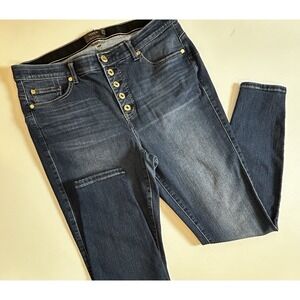 Torrid Bombshell Skinny Premium Stretch Women's Jeans Blue 16R Button Fly
